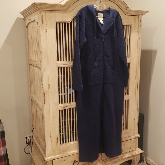100 % Cozy Kenji Comfort Navy Blue Robe Size Med - Picture 4 of 9